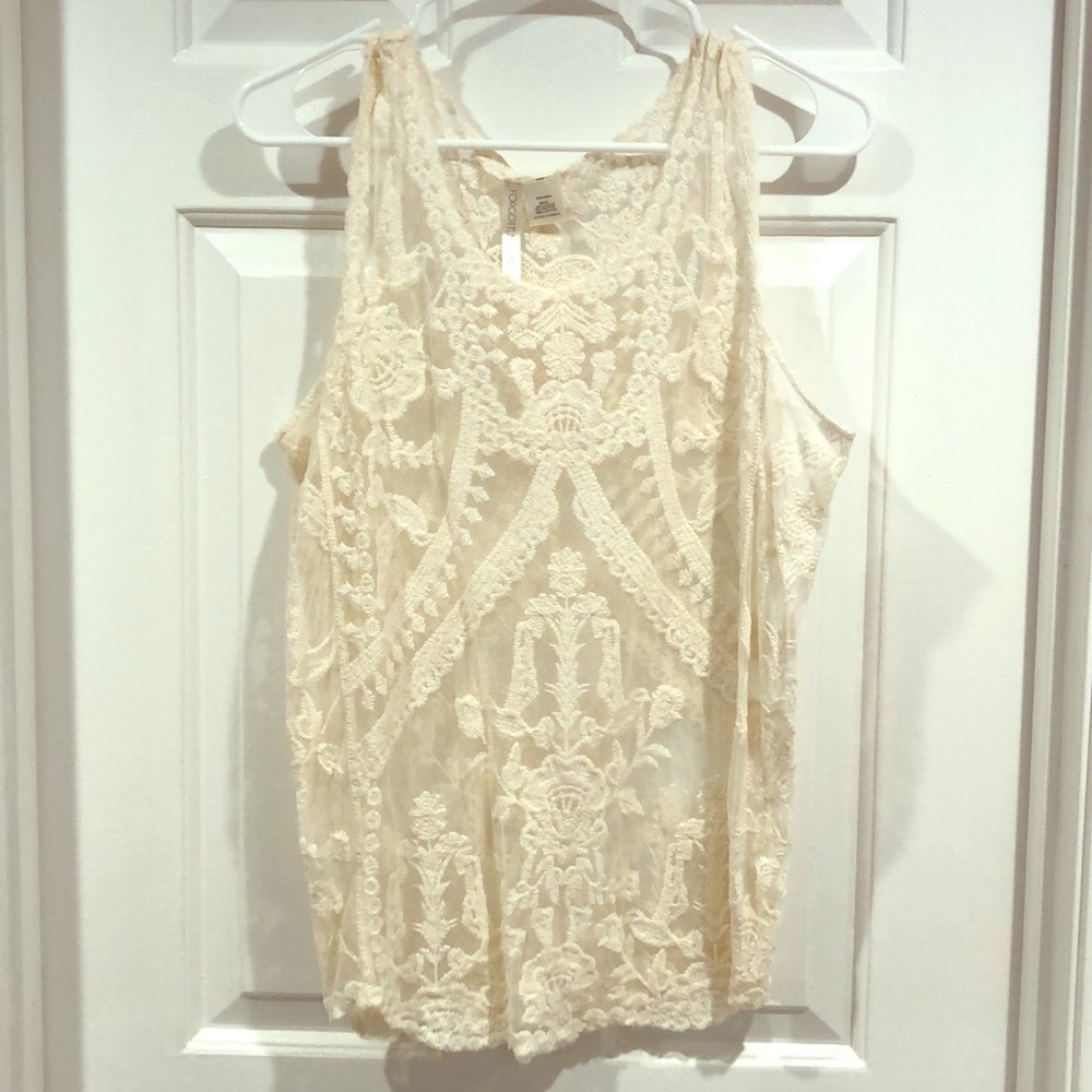 White Crochet Tank